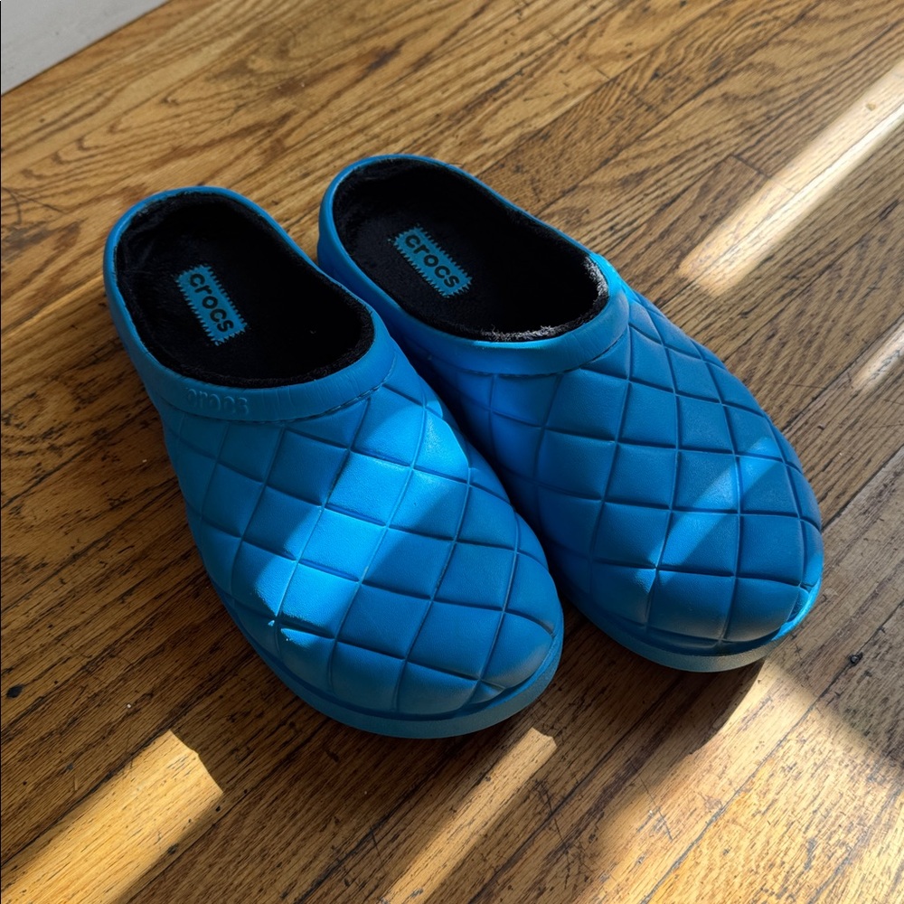 Blue Crocs Quilted Clogs